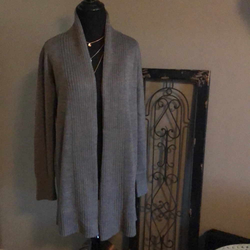 Ann Taylor Grey Cardigan Sweater, Medium